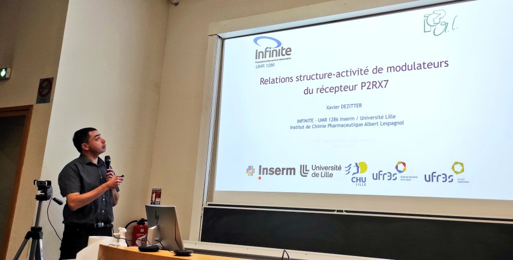 FrenchPurine's tweet image. On reprend les premières journées du French Purine Club #FPC2022 @UnivTours 
Avec Xavier Dezitter et l&apos;étude des relations structure-activiyé de modulateurs du #recepteur #P2X7 chez l&apos;homme et la souris.
@CognitionLille @ircaninstitute @Inserm @Institut_cancer