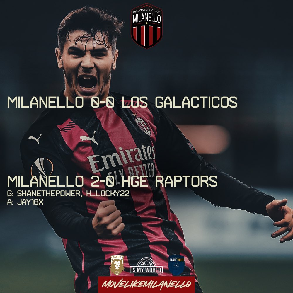 ๐ด ๐๐ ๐๐ฒ๐ต๐ช๐ท๐ฎ๐ต๐ต๐ธ โซ๏ธ (@acmilanello_) on Twitter photo โฝ๏ธ| <a href="/OfficialVPG/">Virtual Pro Gaming</a> Match Day 7๏ธโฃ Results
๐| <a href="/VPGEurope/">Virtual Pro Gaming | Europe</a> | <a href="/VPGUK/">VPG UK Leagues</a>
๐๏ธLosGalacticos
โ0-0
๐๏ธ<a href="/ItalianRaptorss/">ITALIAN RAPTORS</a>
โ
2-0
โฝ๏ธ<a href="/H_Locky222/">H_Locky222</a>
โฝ๏ธ<a href="/shanethepower/">Shane Taylor</a>
๐ฏ<a href="/Jay18x_/">Jay18x_</a>
๐จ<a href="/ClassicKatyy/">ClassicKatyy โ๏ธ</a>
#MoveLikeMilanello #MLM #ACM โฝ๏ธ| <a href="/OfficialVPG/">Virtual Pro Gaming</a> Match Day 7๏ธโฃ Results
๐| <a href="/VPGEurope/">Virtual Pro Gaming | Europe</a> | <a href="/VPGUK/">VPG UK Leagues</a>
๐๏ธLosGalacticos
โ0-0
๐๏ธ<a href="/ItalianRaptorss/">ITALIAN RAPTORS</a>
โ
2-0
โฝ๏ธ<a href="/H_Locky222/">H_Locky222</a>
โฝ๏ธ<a href="/shanethepower/">Shane Taylor</a>
๐ฏ<a href="/Jay18x_/">Jay18x_</a>
๐จ<a href="/ClassicKatyy/">ClassicKatyy โ๏ธ</a>
#MoveLikeMilanello #MLM #ACM
