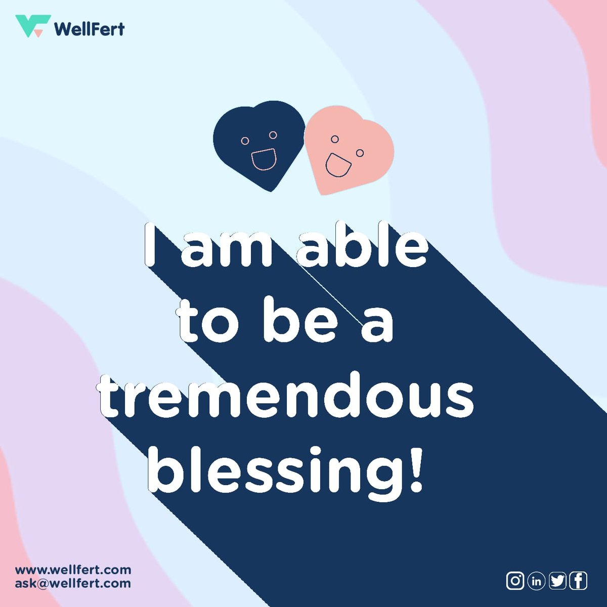 WellFert's tweet photo. Yes you are able to be a tremendous blessing ๐
For enquiries on your health and fertility journey, please visit https://t.co/DUbncBqrpJ
#ihavewhatisay #theconfidentone #fertility #infertility #affirmations #health #womb #mother #wfcommunity #wellness #ownyourstory #wellfert https://t.co/UR3JRI18xM