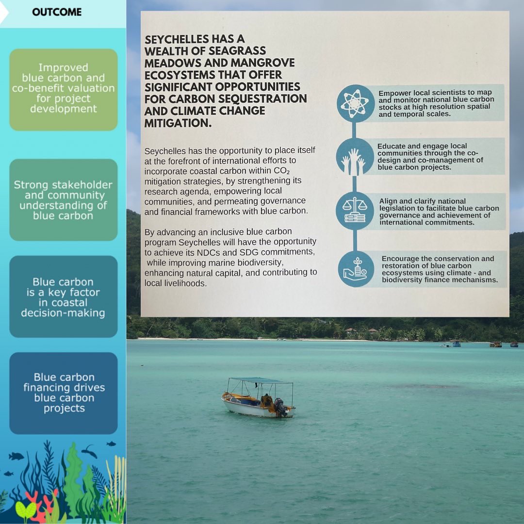 #Government of #Seychelles have been given a #BlueCarbon #Roadmap to accelerate and coordinate efforts in reaching #NetZero by #2050. Excellent example of how countries can begin the process to reduce emissions and become carbon neutral. 
@cop27_egypt @bluecarbonlab @seyccat
