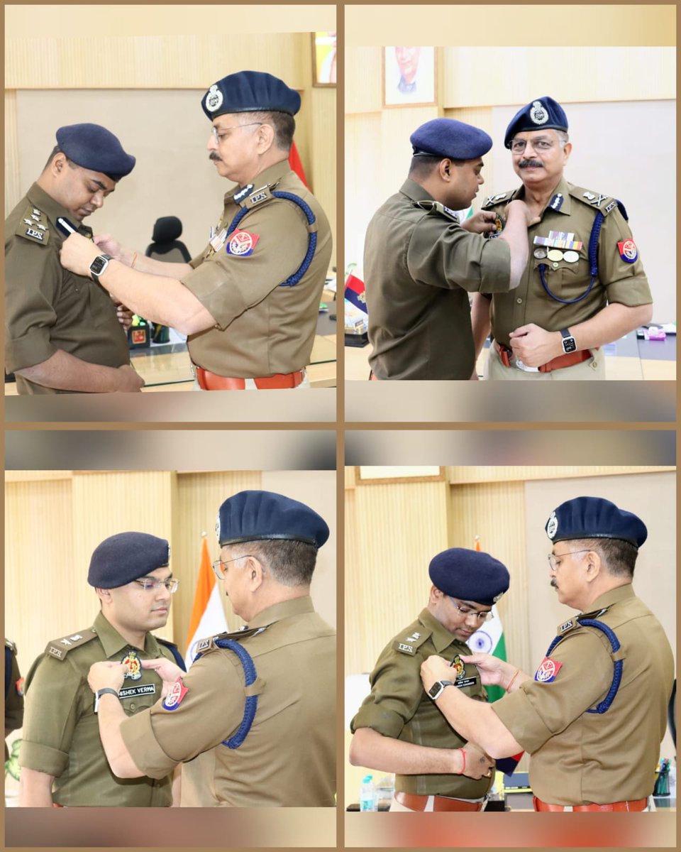 पुलिस कमिश्नर आलोक सिंह एवं अन्य अधिकारियों द्वारा #UPPolice के प्रतीक चिह्न को वर्दी पर धारण किया गया।

<a href="/Uppolice/">UP POLICE</a> <a href="/dgpup/">DGP UP</a> <a href="/homeupgov/">Home Department, UP</a> <a href="/UPGovt/">Government of UP</a>