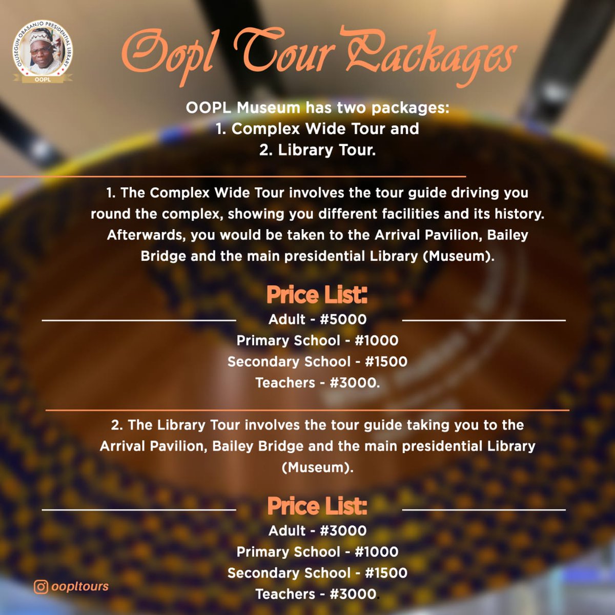 OoplTours's tweet photo. OOPL Tour Packages ✅

For More Enquires,
Contact : +234 809 723 0000
                  +234 809 724 0000

#ogun
#TuesdayMotivaton 
#tourism https://t.co/0Z6PSMPLhL