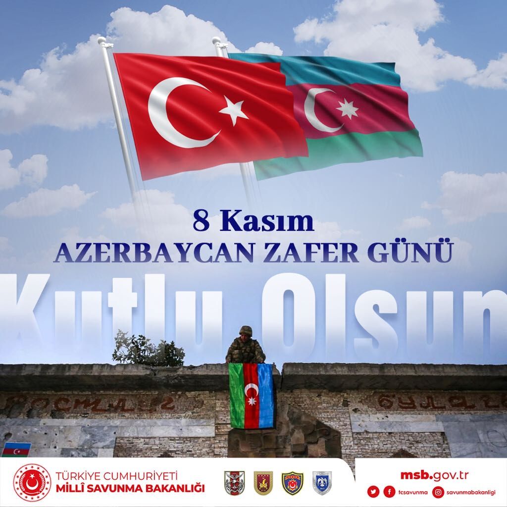 Kardeş #Azerbaycan 'mızın #8Kasım Zafer günü kutlu olsun.🇹🇷❤️🇦🇿