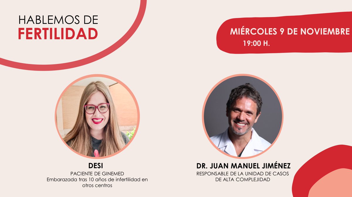 🆕Con motivo de la #europeanfertilityweek, mañana tenemos un #InstagramLive muy especial:

👉El Dr. Juan Manuel Jiménez, responsable de la Ud. #CasosAltaComplejidad de <a href="/GinemedC/">Ginemed</a>, estará con <a href="/lasraratona/">desiree delgado luis</a>, embarazada en Ginemed tras 10 años de intentos en otras clínicas ♥