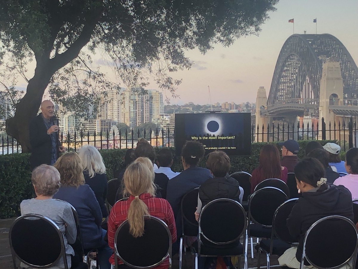 sydskywatch's tweet photo. It’s great to be at Sydney Observatory! Sarah Reeves has just introduced Fred Watson who is speaking about why the Moon is important! History meets science with a touch of romance @SydObs @powerhouse #lunareclipse #TLE2022 https://t.co/ZciHmrKyXw
