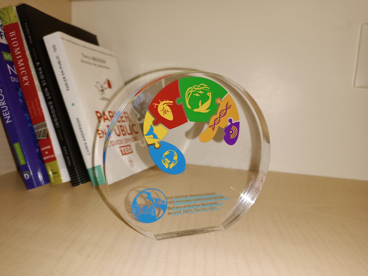 Just received this. Thank you <a href="/marinemammalogy/">Marine Mammalogy</a> 🐋🐳 Feeling so honoured 
#BestStudentPresentationAward #SMM2022