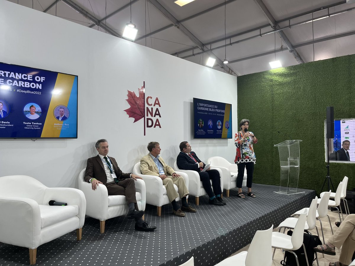 Both <a href="/GOOSocean/">The Global Ocean Observing System (GOOS)</a> co-chairs and <a href="/WMO/">World Meteorological Organization</a>’s <a href="/ReaManta/">Anthony Rea</a> at the <a href="/CanadaFP/">Foreign Policy CAN</a> Pavilion at #COP27: “We cannot mitigate what we cannot measure”-90% of ocean carbon is deep blue carbon. #OceanObs need coordinated International investment, like nations united for the Int’l Space Station. <a href="/gcos_un/">GCOS Climate</a>