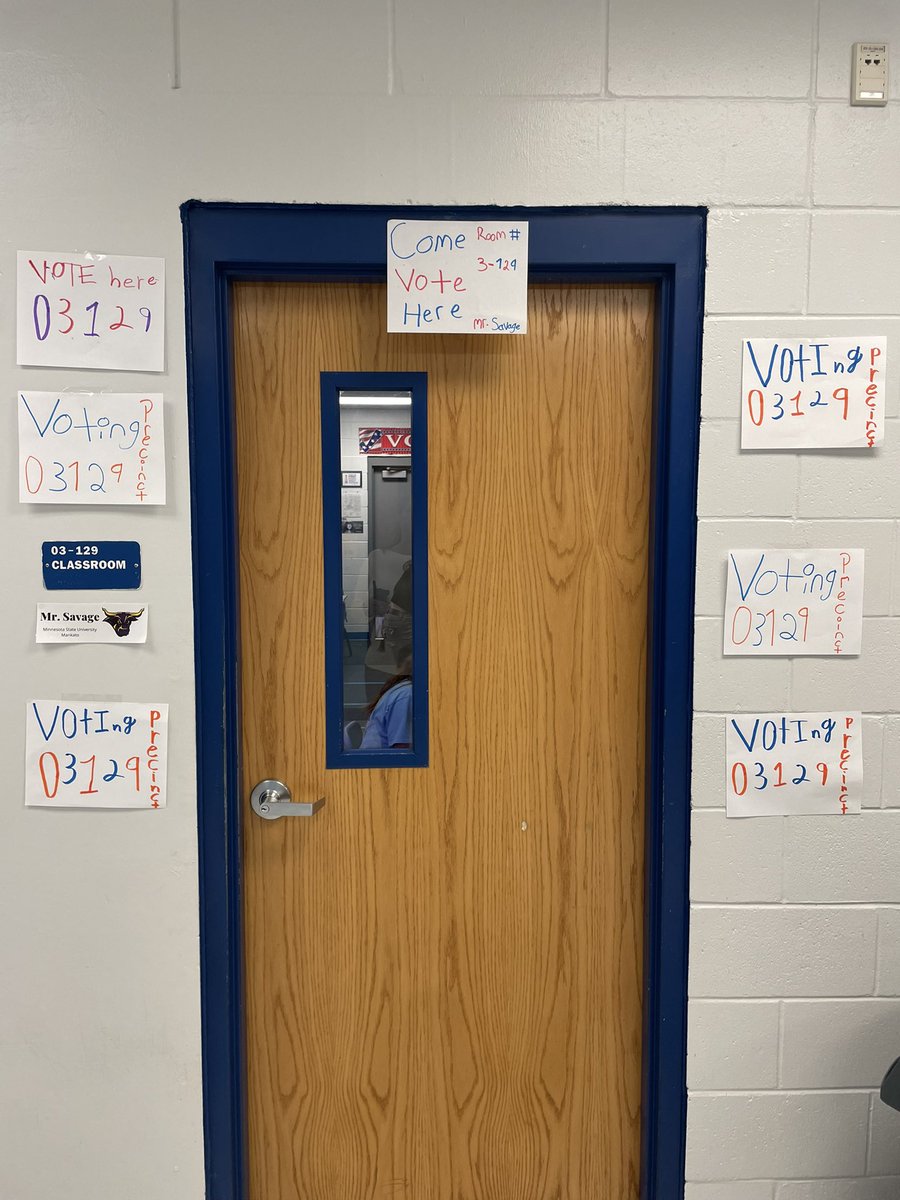 Get out there and VOTE! Mr. Savage’s Civics students are learning all about and practicing the process! 🦅💙 <a href="/PRSMS_Eagles/">Paul R. Smith Middle</a>