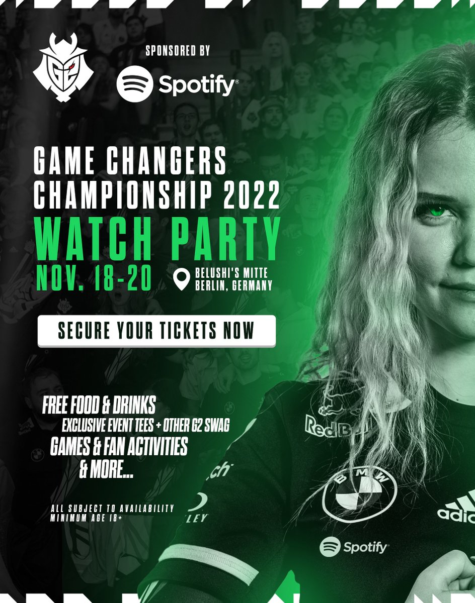 Free:
✅Merch
✅Food
✅Drinks
✅Wins
Watch us smurf Gamechangers at our watch party with 
<a href="/SpotifyDE/">SpotifyDE</a> 

👇
eventbrite.de/e/g2-gozen-gam…