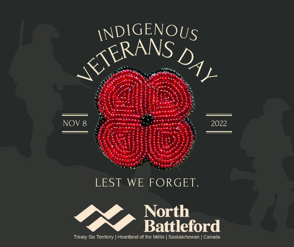 City Hall flags will be half-mast today in honour of National #IndigenousVeteransDay. 
As a community in Treaty 6 territory &amp; on the homeland of the Métis, we salute &amp; thank our Indigenous veterans for their brave &amp; selfless contributions so that we may live our lives in freedom.