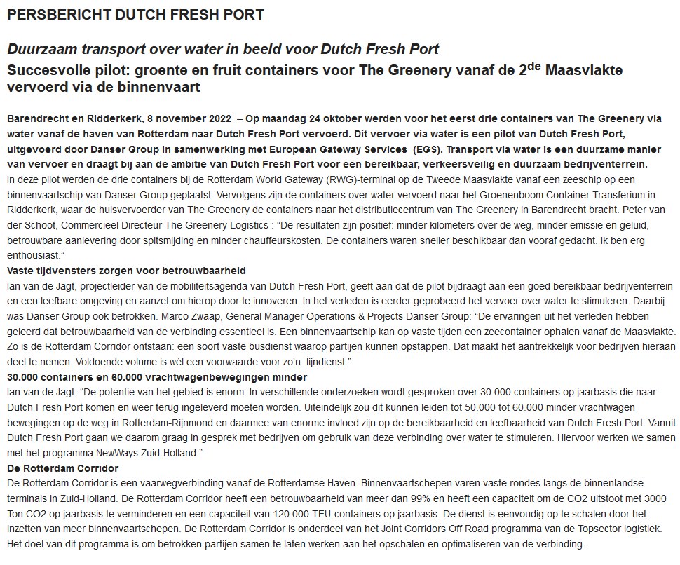 JordiFun's tweet photo. Persbericht Dutch Freshport over test met containers via het water, in 'haven van Ridderkerk' welteverstaan. Dus "De resultaten zijn positief", zijn relatief: Op de A15 minder uitstoot en lawaai. Denk dat ze daar in Ridderkerk anders over zullen denken... 60.000x vrachtwagens... https://t.co/DSfdIv6QND