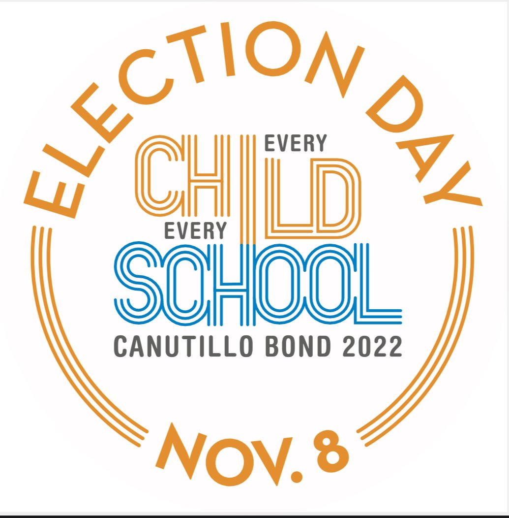 It’s Election Day, Canutillo! 🗳 

Polls open at 7 AM and close at 7 PM.  You can vote at: 

1. El Paso County Northwest Annex on Vinton Road
2. Canutillo Middle 
3. Canutillo Elementary
4. Reyes Elementary
5. Fire Station on Borderland