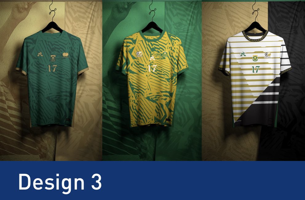 LeCoqSportif_SA's tweet photo. And then there were 3.
Your final 3 designs announced!
Who will take it?
#DesignedByYou #DecidedByYou #ForYou
Weβll keep voting open until midnight tonight. So if you havenβt played a part in deciding which jersey should win, go vote now!
https://t.co/07bukZ49fK
#LCSxSAFA https://t.co/4TbK7hBUaT