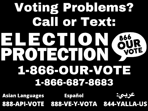 LWVStPaul's tweet photo. Voting problems? Call the nonpartisan Election Protection Hotline: (866-OUR-VOTE), 1-888-VE-Y-VOTA (Español), 1-888-API-VOTE (Asian multilingual assistance), 1-844-YALLA-US (Arabic) for individual or isolated issues. https://t.co/YXzgl5T2dl