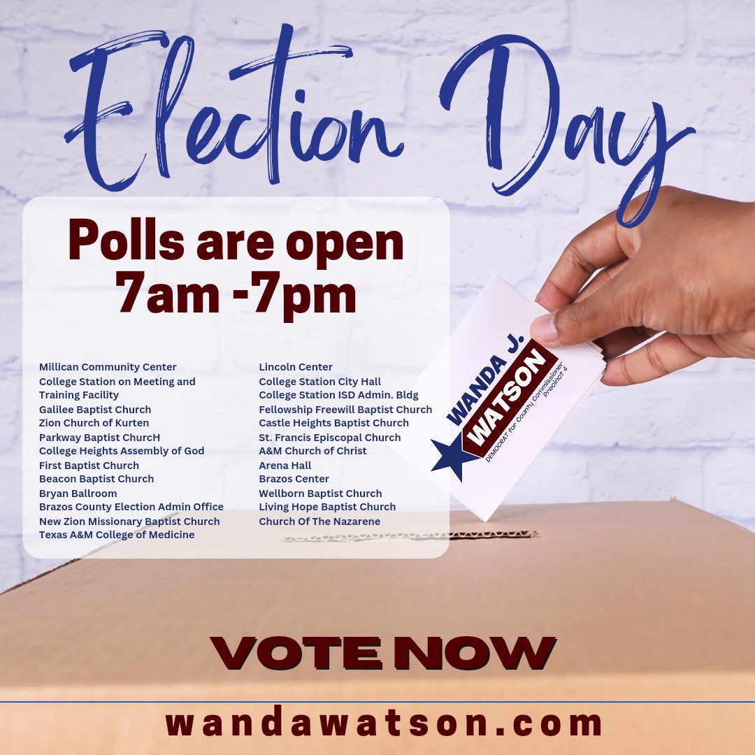Wanda J Watson for Brazos Co Commissioner, Pct 4 tweet media