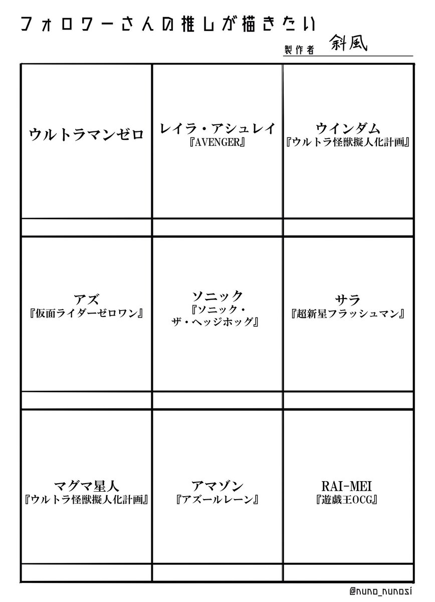 #フォロワーさんの推しが描きたい 
とりあえず配置はこのようになりました 