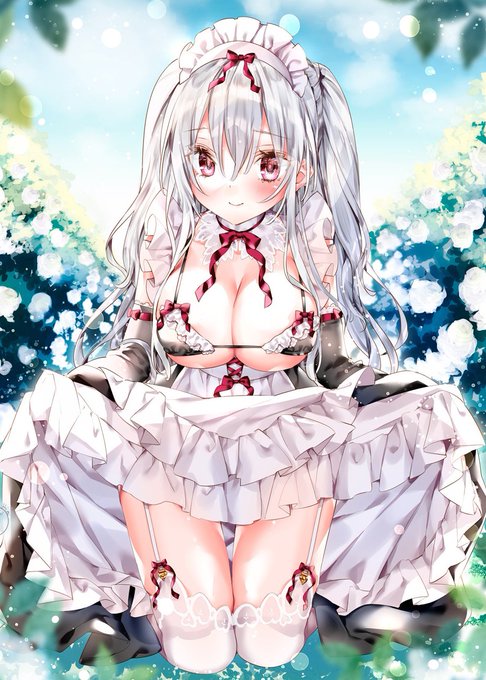 銀髪メイドちゃんの #いいおっパイの日 