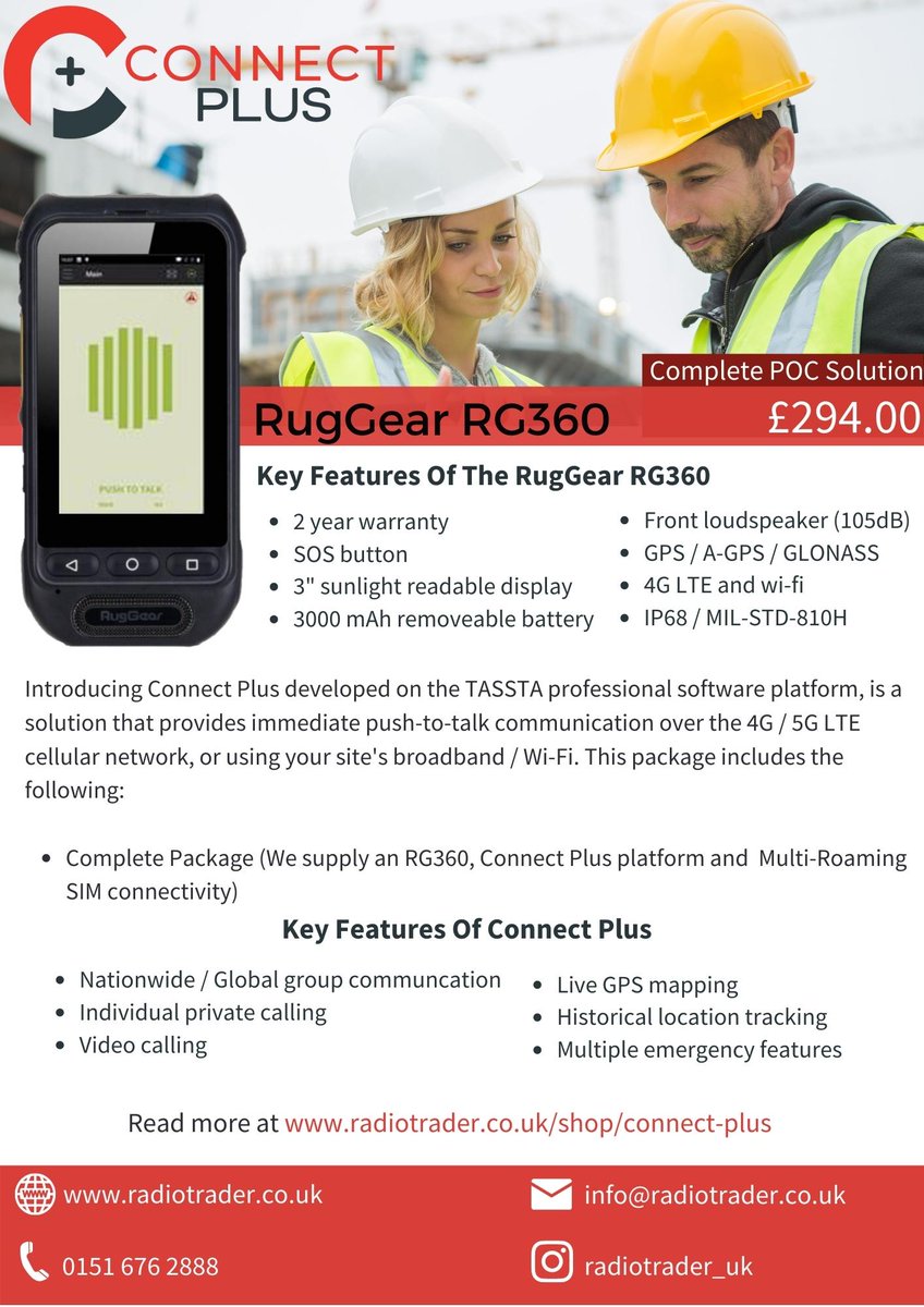 Radiotrader_uk's tweet photo. Push To Talk Over Cellular communication at a complete price. 
#PoC #communication #twowayradio #RG360 https://t.co/KXNyPzPeFX