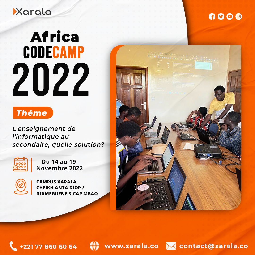 xaralatech's tweet photo. #africacodecamp2022 : 
✅L'avenir est numérique. C'est pourquoi nous avons besoin d'une formation en informatique dans les écoles secondai#senegal 
✅Le statu actuel de l'enseignement en Afrique ne peut pas soutenir la demande croissante d'emplois.💡
suite 👇👇 https://t.co/bjsTQiNjgQ