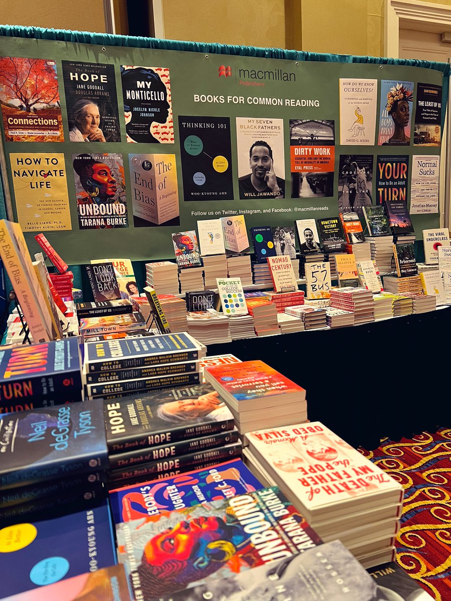macmillanreads's tweet photo. It’s the last day of the #NODAC22 exhibit hall 📚
Stop by Macmillan’s booth (#114) to discover new and acclaimed titles that are perfectly suited for #FirstYearExperience and #CommonReading programs! #NODAC2022 @Noda_OTR https://t.co/XhwUoh8WRk