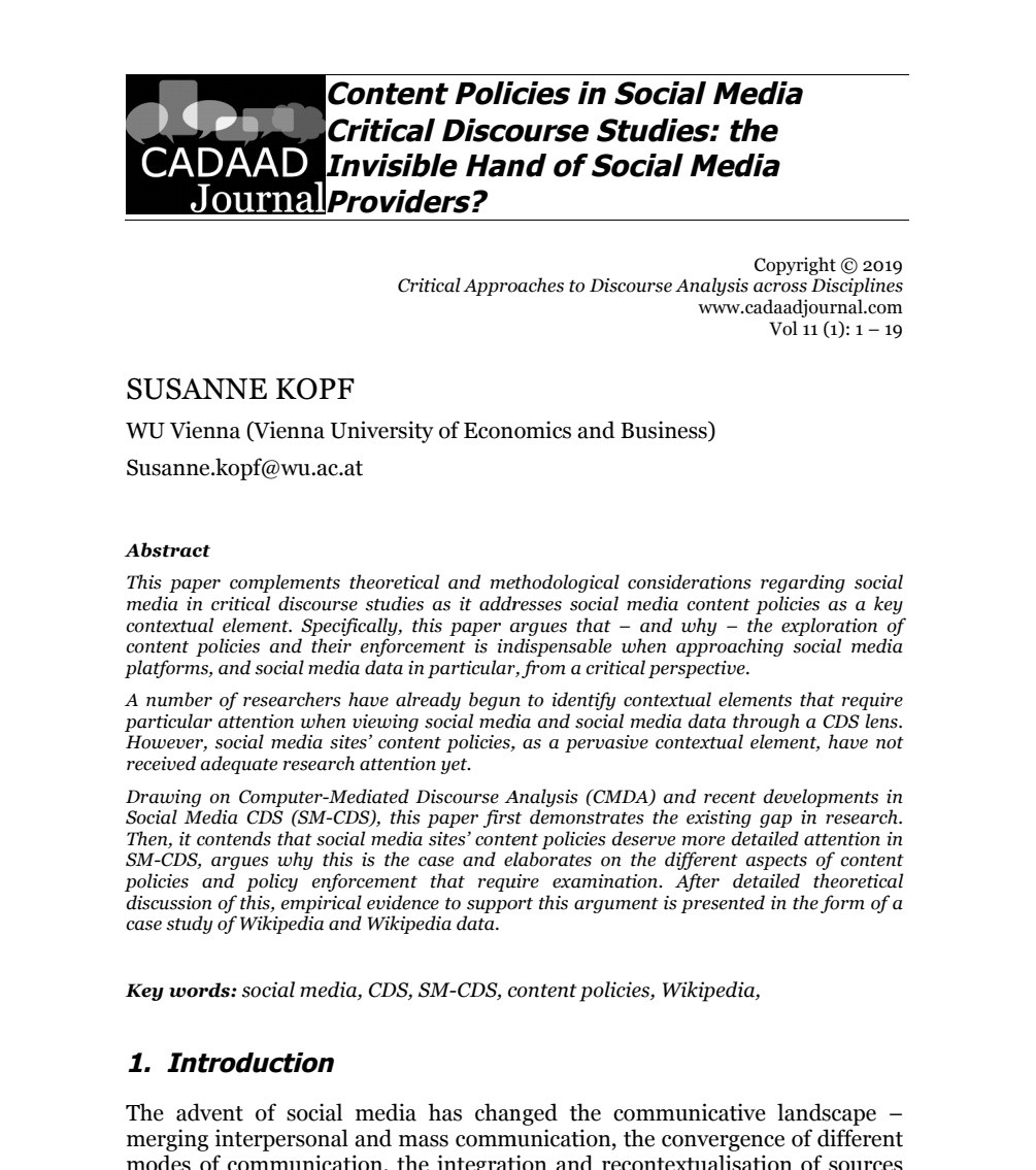 susanne kopf, phd (@susanne_kopf) on Twitter photo for the past few days, my 2019 paper has been on my mind a lot.(wish i dared rereading it but am too chicken 😬😅) #socialmedia #contentmoderation #censorship #linguistics #discoursestudies #power 
lancaster.ac.uk/fass/journals/… for the past few days, my 2019 paper has been on my mind a lot.(wish i dared rereading it but am too chicken 😬😅) #socialmedia #contentmoderation #censorship #linguistics #discoursestudies #power 
lancaster.ac.uk/fass/journals/…