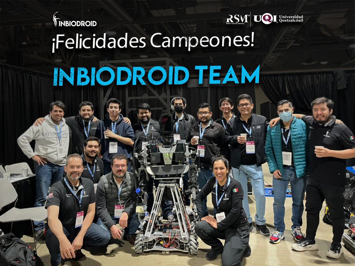 Siempre poniendo en alto el nombre de nuestro país 🤩🦾. Da click aquí y apoya al único robot avatar en México kickstarter.com/projects/inbio… #campeones #mexico