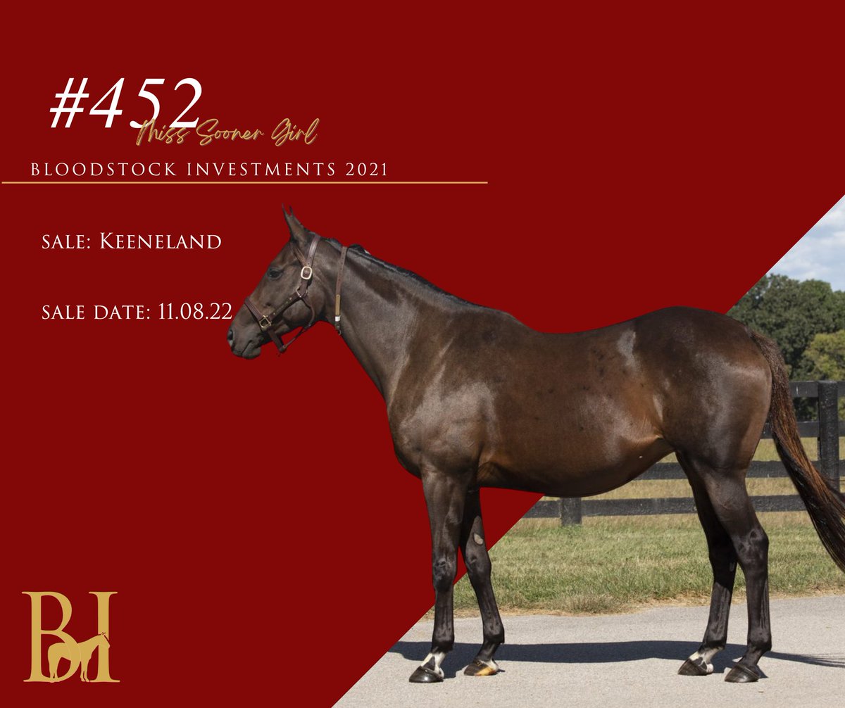 ⚠️Selling today at <a href="/keeneland/">Keeneland</a>!
Hip #452, MISS SOONER GIRL 😍 <a href="/jtaylor8276/">Joe Taylor</a> 

Pedigree: ow.ly/2KCU50Lr10g