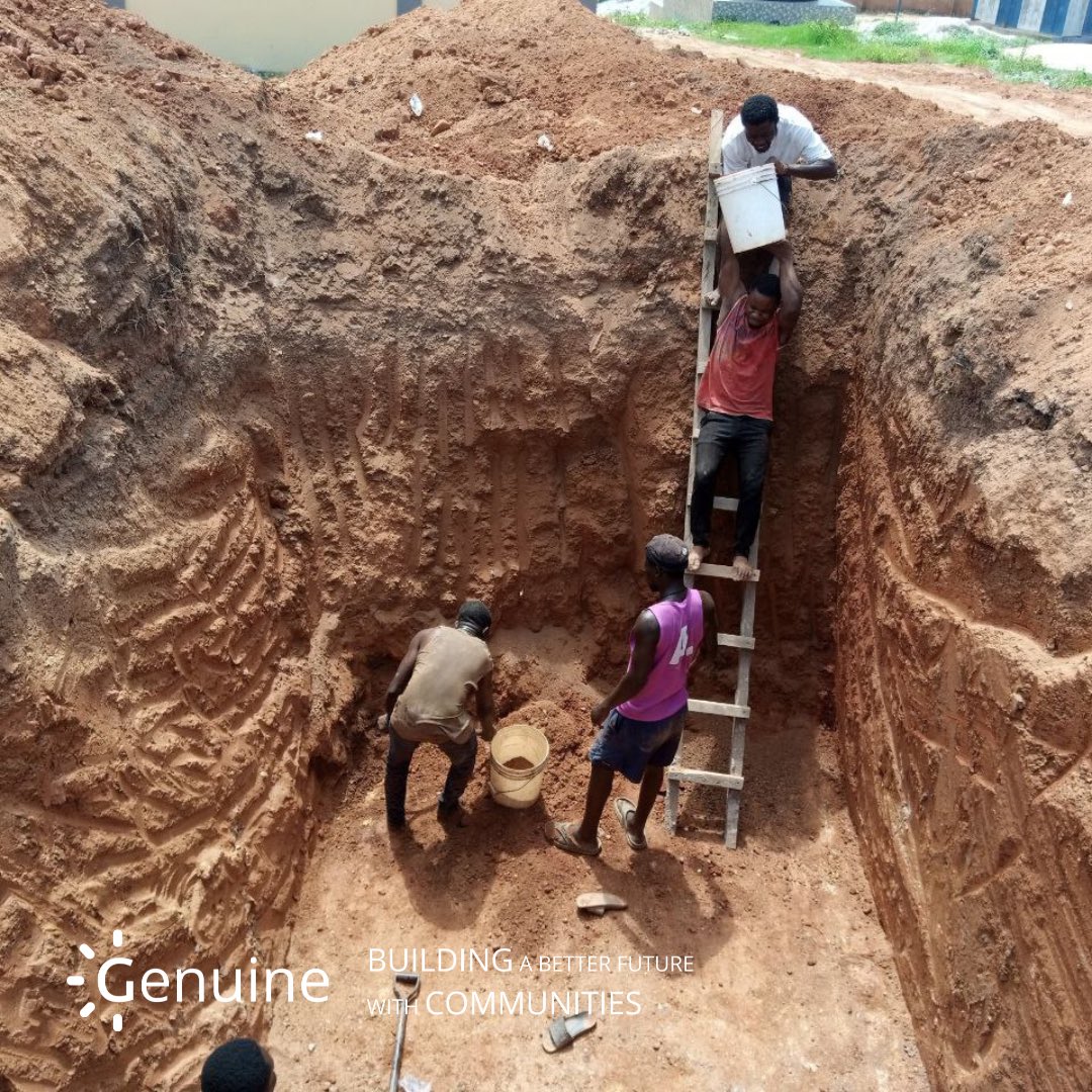 genuineproject_'s tweet photo. PROJECT UPDATE. Construction works of the project are 1 week ahead of schedule thanks to the enthusiasm of the Siwdu Community and our dedicated team. 

This deep hole you see in the image will actually be where the septic tank of the public toilet facility will be set.
#WASH https://t.co/PAN2mfhQWn