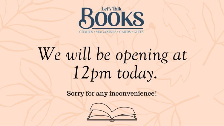 letstalkbooks's tweet photo. A bit of a late start today (Tuesday, November 8). But our webstore is always open for browsing. #letstalkbooks #independentbookstore @TownofCobourg @ExpCobourg https://t.co/RaC6l1Z4DL