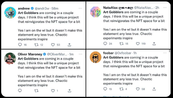 wailancrai's tweet photo. Your favorite influencers shilled and selling Art Gobblers at 15ETH... now worth 4ETH... in the meantime the question marks ❓ warning you about the project https://t.co/LpuXJyezCg