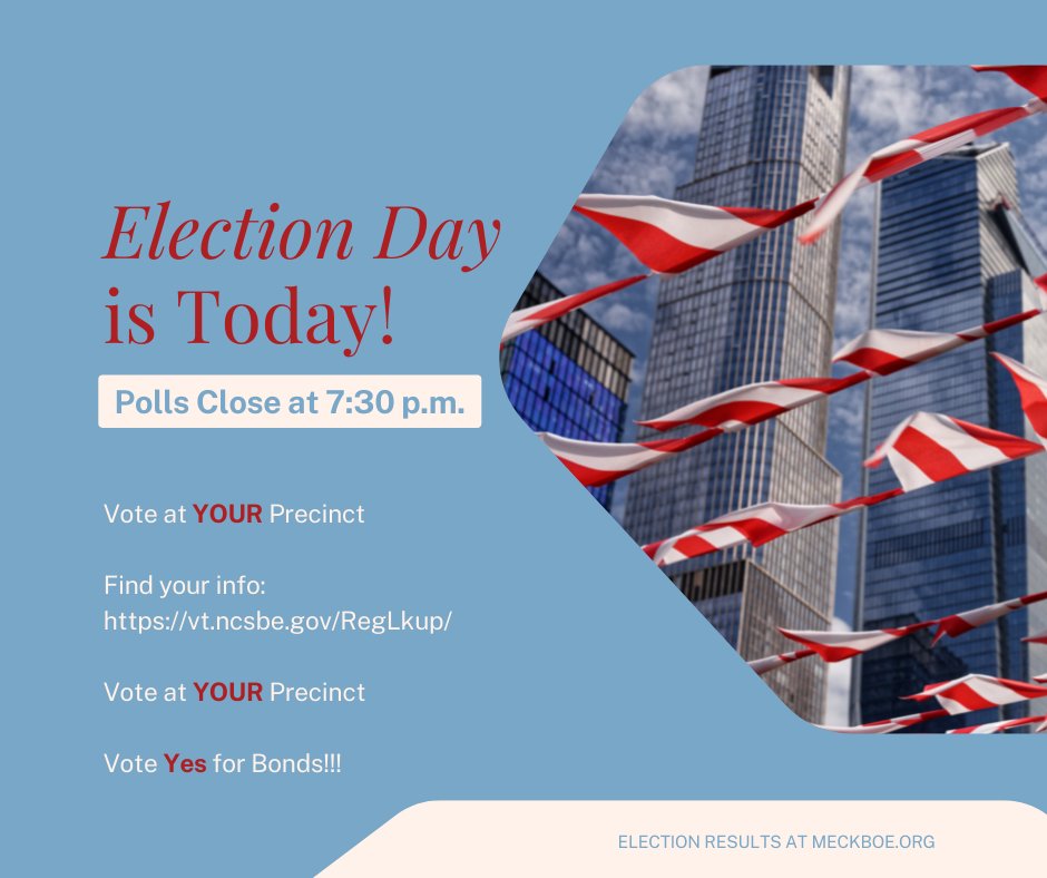Early voting turnout for this election is tragically low in Mecklenburg County. The issues we face are too important to ignore. Congress, General Assembly, County Commission, State Supreme Court, CMS school board, local judges and city bonds are on the ballot. Please Vote!
