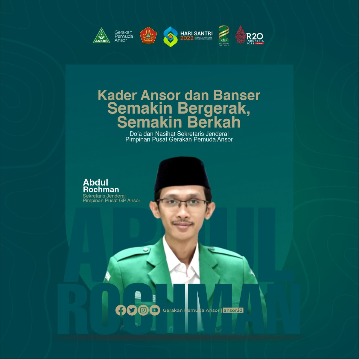 ansorkalsel's tweet photo. Siap laksanakan pa Sekjen @Adung65A 
Maju Satu Barisan
@Official_Ansor
@YaqutCQoumas 
@TeddySuryana4 https://t.co/5IsPdx4aIu