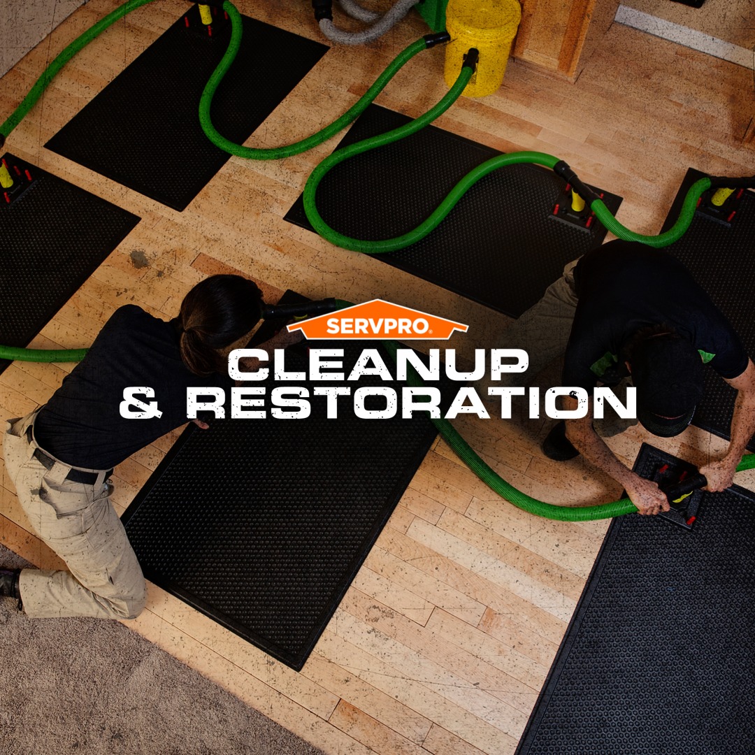 To remove 💦 moisture 💦 from hardwood floors, SERVPRO can often utilize an extraction mat and hose system to accelerate drying before permanent damage occurs.