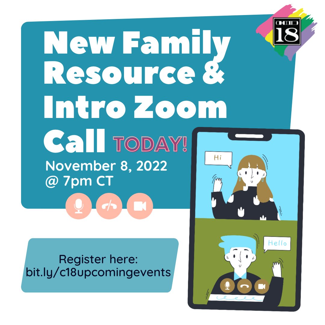 Ch18Registry (@chromosome18reg) on Twitter photo Please join us for our New Family Resource Zoom Call TODAY, November 8th, 2022, at 7:00 pm CT! Come and meet various members of our organization! We hope to see you there!
bit.ly/c18upcomingeve…! Please join us for our New Family Resource Zoom Call TODAY, November 8th, 2022, at 7:00 pm CT! Come and meet various members of our organization! We hope to see you there!
bit.ly/c18upcomingeve…!