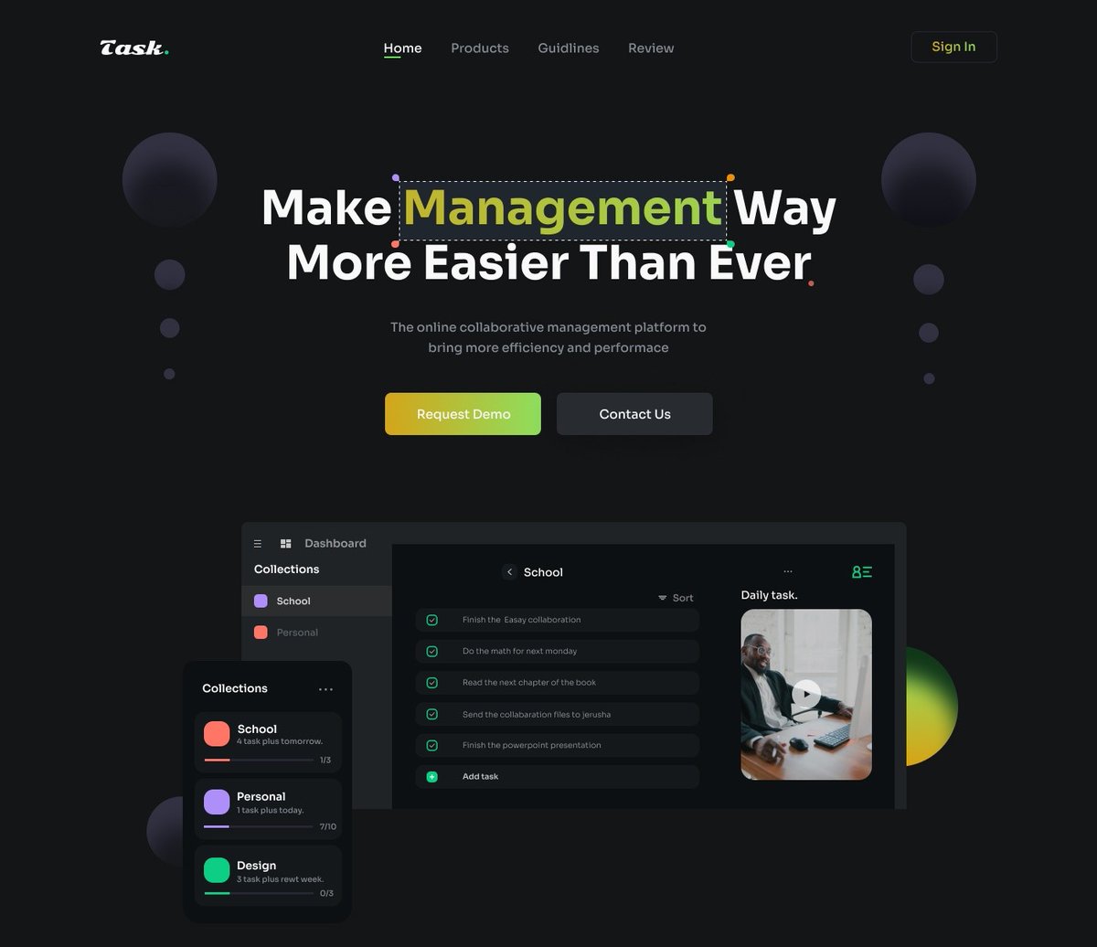 ✅ This is a Task management website design is a fully responsive and user-friendly template.

#ui #ux #uidesign #uiux #uiuxdesign #uxdesign #uxdesigner #uxui #uxresearch #webdesign #webdesigner #design #comment #uxinspiration #interfacedesign #uitrends
