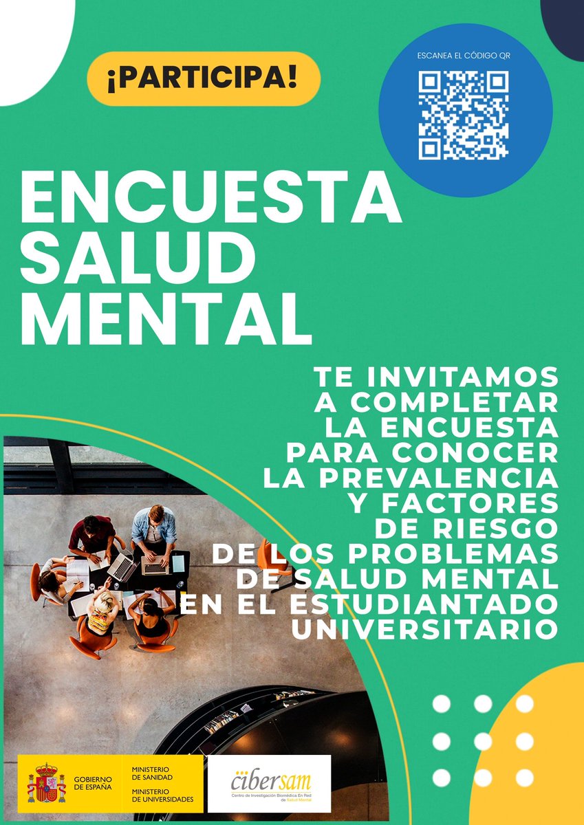 FacSoTI_UCLM's tweet image. El Ministerio de Universidades en colaboración con el Ministerio de Sanidad, está trabajando en una línea de actuación sobre salud mental, para estudiar y analizar la salud mental del estudiantado universitario.
Podéis participar hasta el 14 de diciembre:
encuestas.uv.es/index.php/1183…