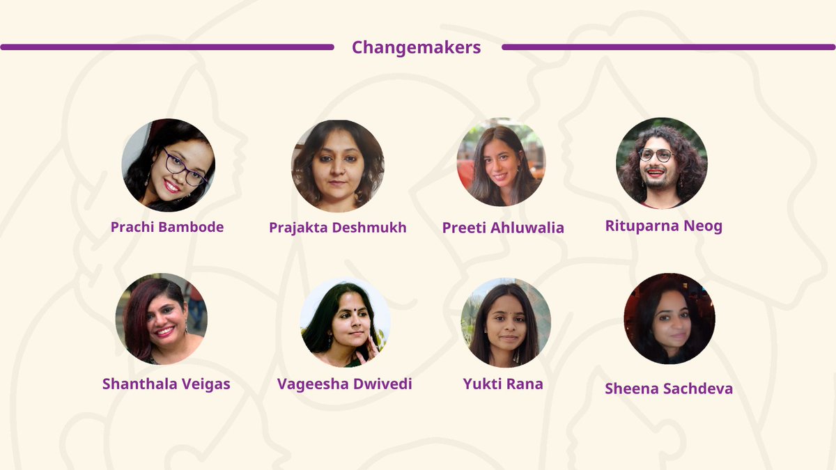 ChangeOrg_India's tweet photo. 🥁🥁🥁
We are thrilled to introduce you to the 8th Cohort of She Creates Change India! These 28 #changemakers will embark on an enriching journey of change towards leading powerful digital campaigns.
#shecreateschange #women #change #Rights #Campaign #TrendingNow #Trending https://t.co/Q1YzzwXmKu