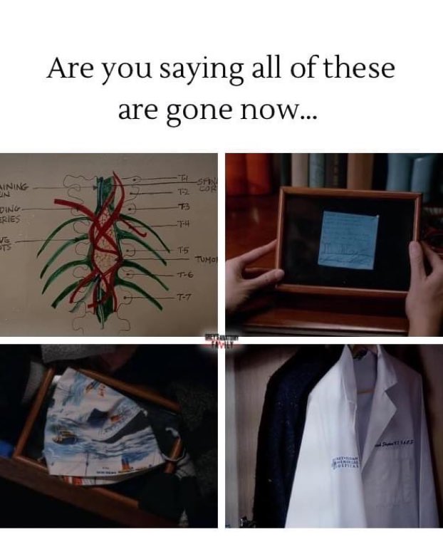 I think Meredith is going to run back into the house to save the post-it because it wouldn’t be greys with out Merediths near death experiences or will the fire finally take down Meredith and she’ll finally get to grow old with Derek