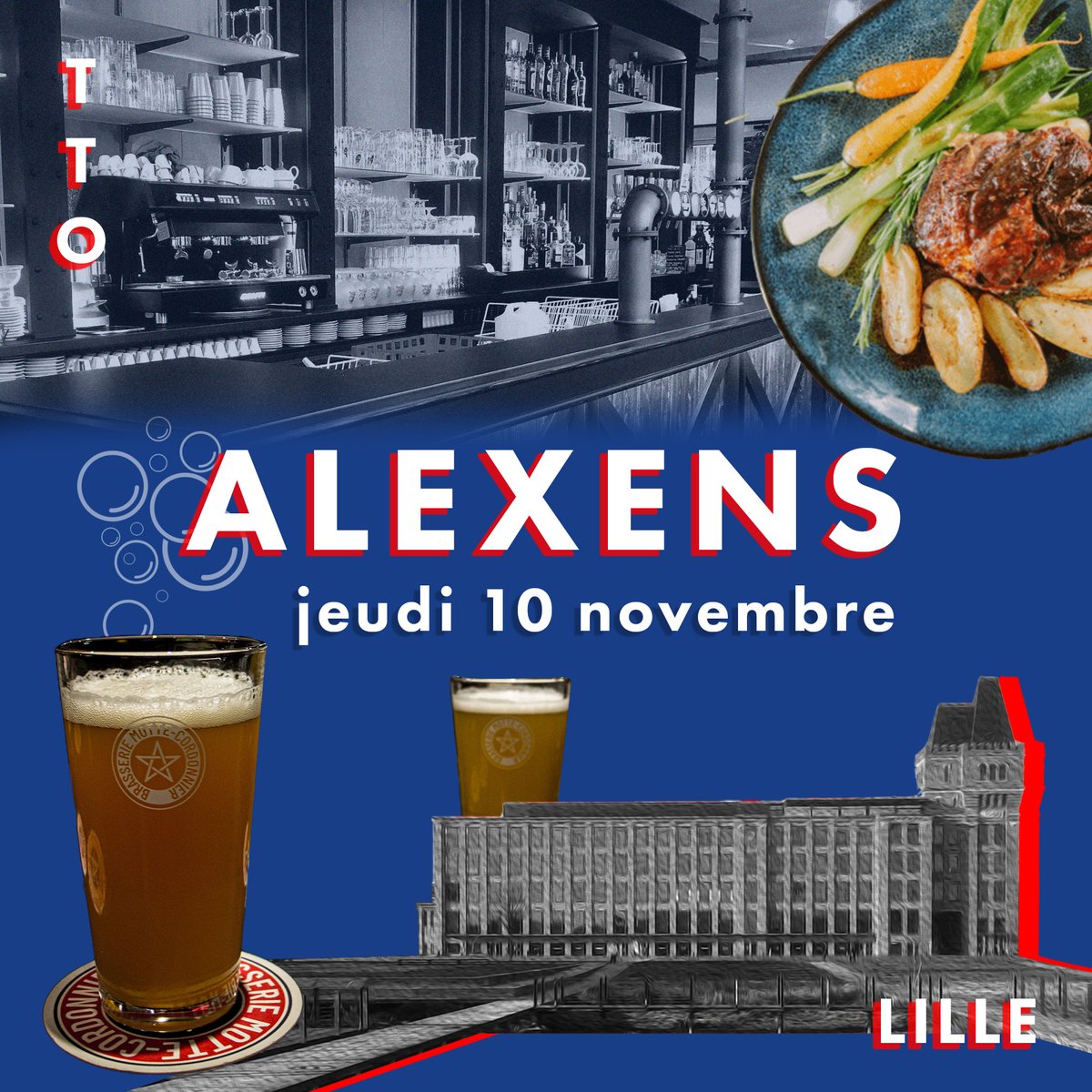 [TTO chez Alexens] 🍺🙌

On se donne tous rendez-vous ce jeudi à partir de 19H chez Alexens à Euratechnologies au 175 avenue de Bretagne 59000 Lille.

Au programme :

- Notre gamme de bière à la pression 🍺
- Des animations et jeux 🎲
- Des lots à gagner 😲

#brasserie #bar