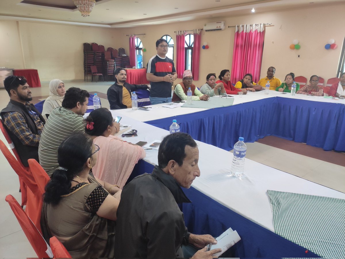 GeruwaB's tweet photo. Happening now: #Orientationandcapacitybuildup training to #newlyelectedpeoplerepresentative of #NepalgunjSubMetropolitanCity on #Washpolicy and #Projectoreintation
@SnvNepal @washsdg @GaffarA13256351 @surajrb87 https://t.co/PYcwlm4pQ4