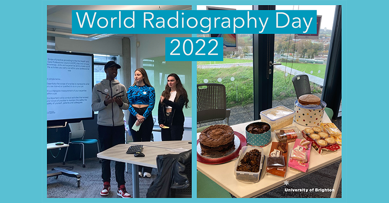 unibrightonbiz's tweet photo. Today at @uniofbrighton we are celebrating #worldradiographyday which is the anniversary of the discovery of x-radiation in 1895. 

Our first cohort of degree apprentices have been celebrating with a mini- party in their lectures today 🎉

Learn more about this new programme 👇