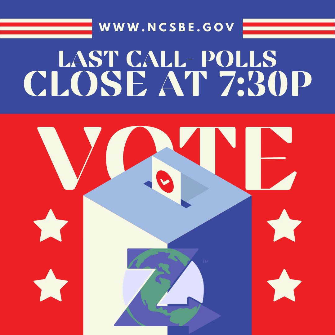 Last call to #VoteYourValues! NC polls close at 7:30p EST. vt.ncsbe.gov/RegLkup/