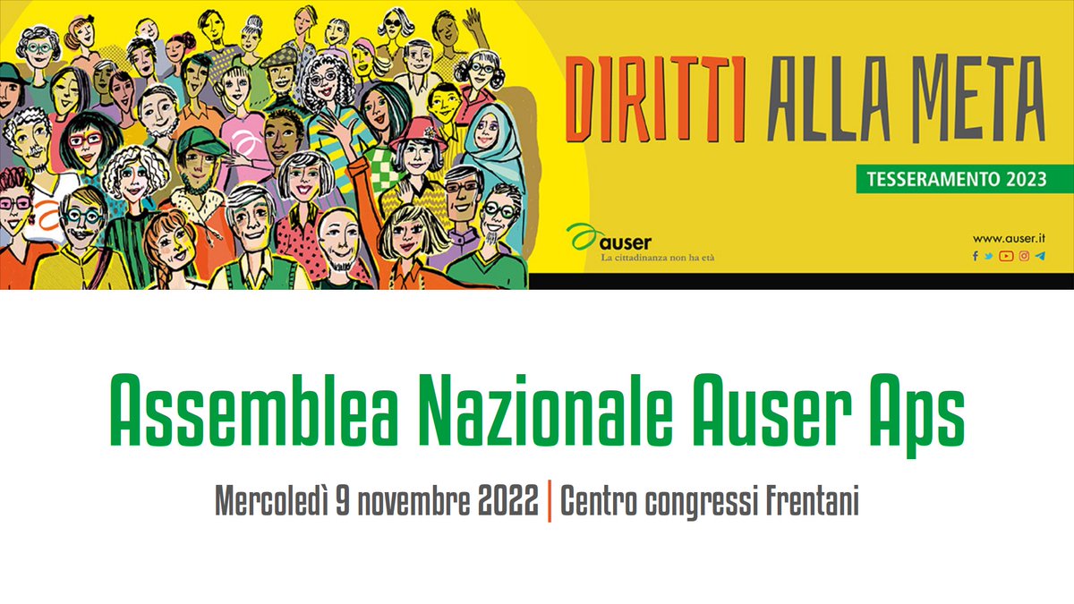 Domani 9 novembre il Centro Congressi Frentani, Roma, ospiterà l'Assemblea Nazionale "Diritti alla meta" organizzato da Auser Aps. L'evento avrà inizio alle ore 9.30.

#assemblea #auser #centrocongressifrentani #roma

congressifrentani.it/portal/assembl…