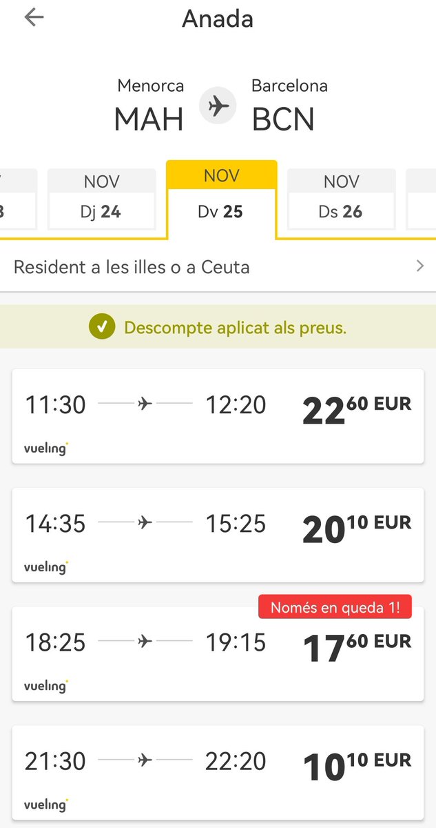 Siliipunt's tweet photo. @vueling necessita classes de matemàtiques (se suposa que els residents d'illes tenim un 75%) �� https://t.co/B8JA6EwX6K