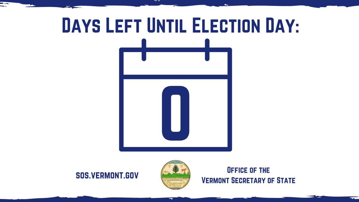 VermontSOS's tweet photo. Happy #ElectionDay!
Go vote.
Tell your friends to go vote.
Tell your family to go vote.
Tell your coworkers to go vote.
Post online encouraging people to go vote.
All #VT polls will be open until 7pm, so if you haven't already voted, well...#GOVOTE! #VTVotes https://t.co/IIvYfukeWb