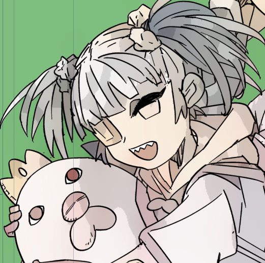 表紙を自動彩色でどうこうしておる…クリスタからフォトショをかませるとぺたっとする。これをさらに加工する。この影の入り方はお気に入り #あげ神
