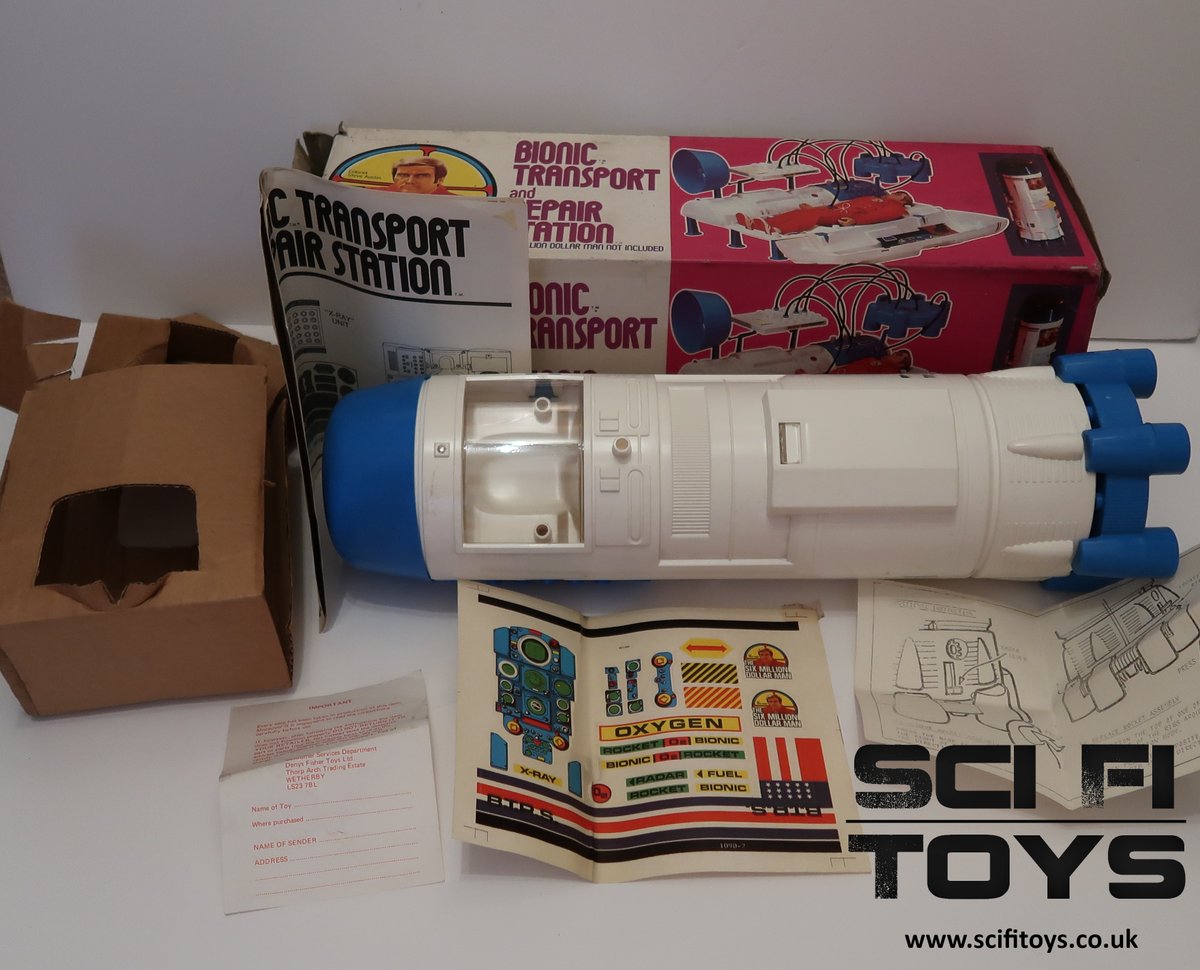 The Six Million Dollar Man Bionic Transport Repair Station by Denys Fisher. With Unapplied Stickers and Instructions! #DenysFisher #TheSixMillionDollarMan