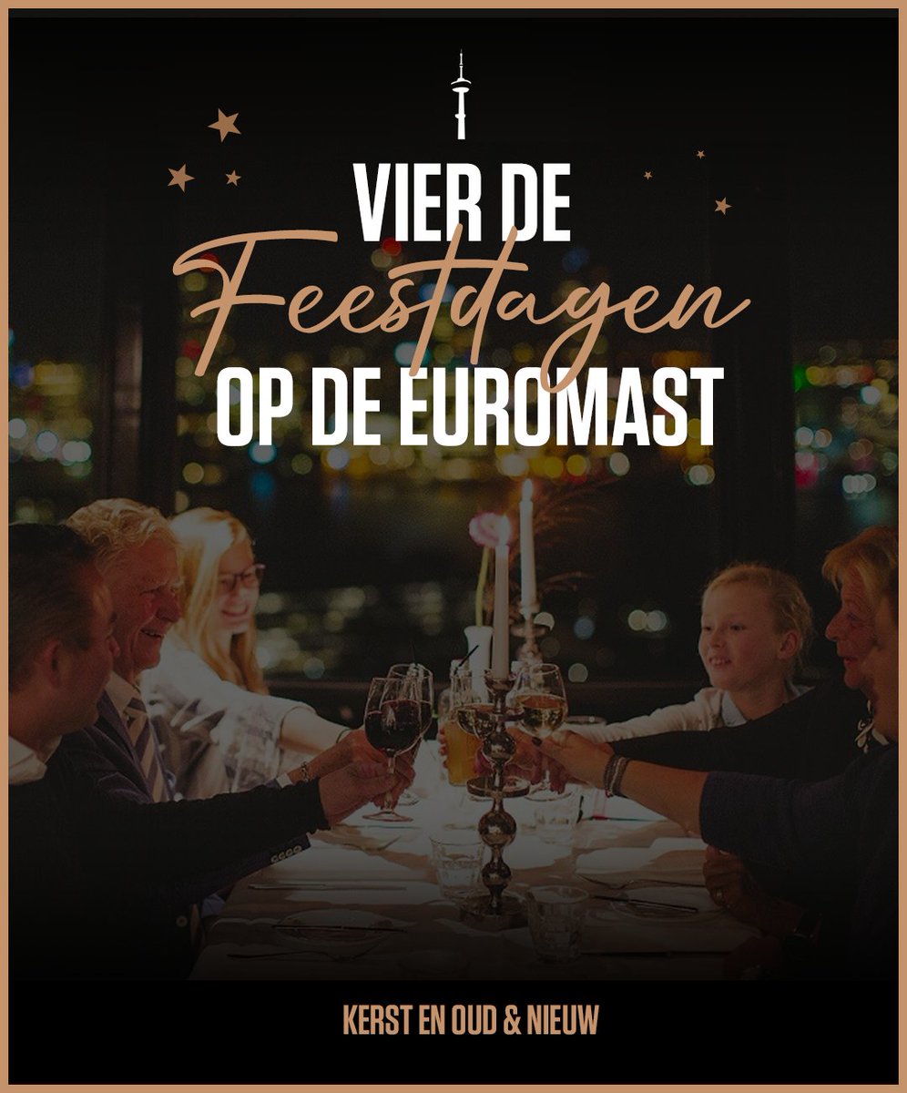 Vier de feestdagen op een unieke locatie en breng je kerst- en oud &amp; nieuw beleving letterlijk en figuurlijk naar grote hoogte.

Reserveer snel: euromast.nl

#euromast #rotterdam #kerst #feestdagen #oudennieuw #kerstdiner