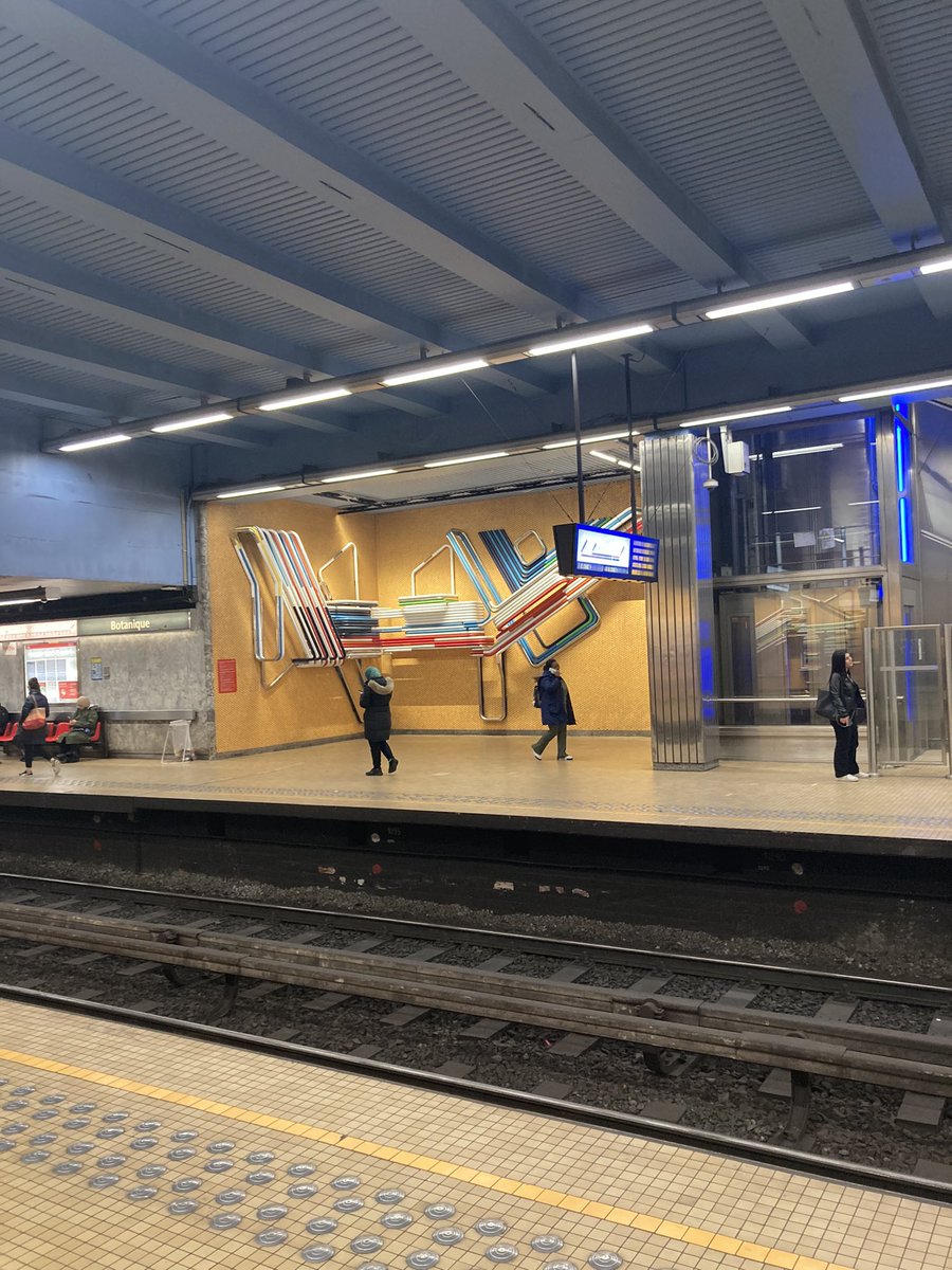 fred_smithers's tweet photo. Great weekend in Brussels, made easy by the Metro!

A solid mass rapid transport system with ~60 stops serving a city of 1.22m people with ~160 m annual journeys (pre-Covid).

Decade constructed?

I think the liberal use of that 1970s orange across the network gives it away! 😎 https://t.co/oKMYVt8z8u