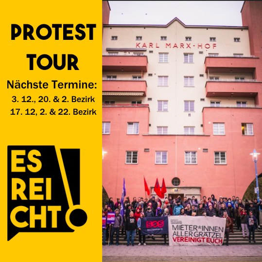 esreichtAT's tweet photo. #EsReicht, dass Mieten steigen. Sogar im Gemeindebau. #EsReicht, dass das Leben immer teurer wird. #EsReicht nicht, dass wir 500€ "Klimabonus" bekommen. #EsReicht mit Übergewinnen großer Konzerne. #EsReicht. 
Nächste Protest-Termine: https://t.co/uXTfJjDtlI